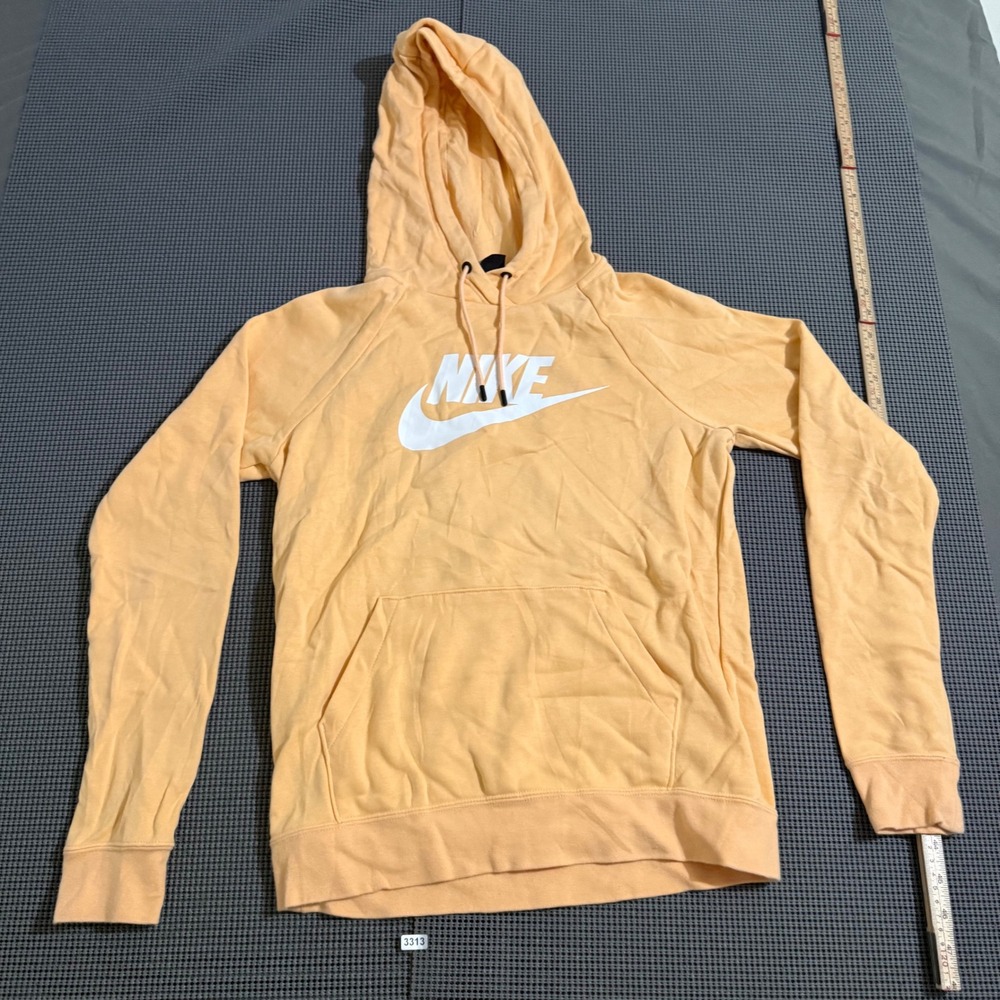 Nike Womens Peach Orange Graphic Logo Pullover Hoodie Size XS